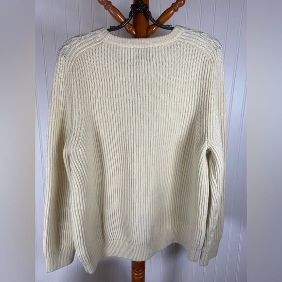 COS 100% Wool Women's Cream Ribbed Oversized Sweater – Size XL - Picture 3 of 6